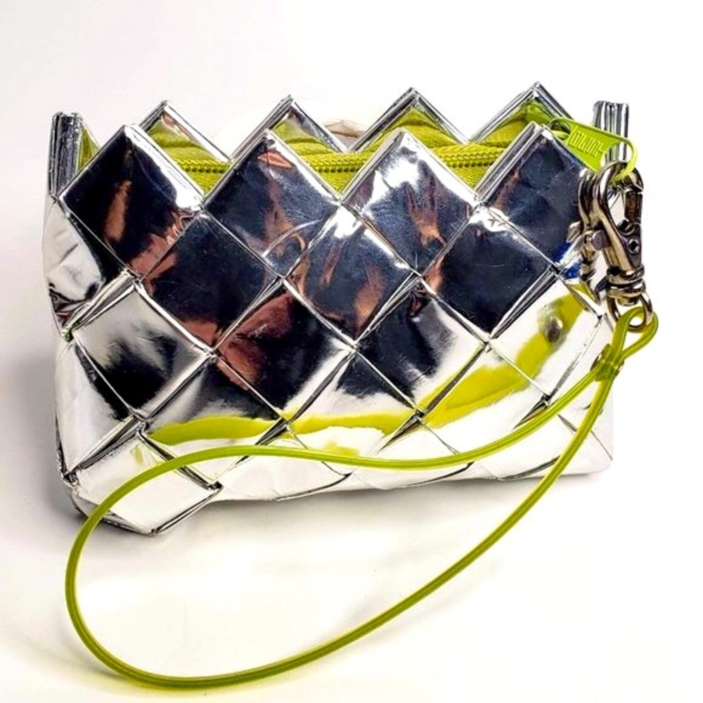 Ecoist Woven Metallic Mini Wristlet Bag